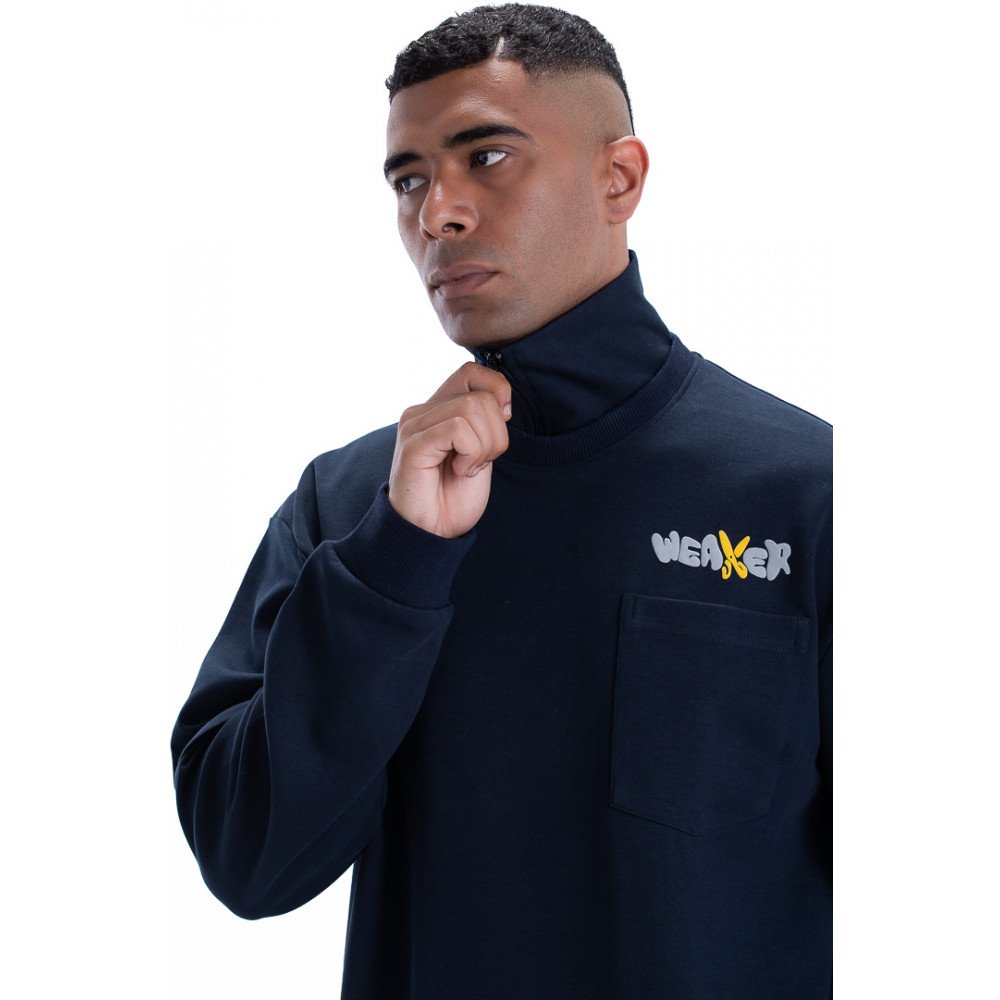 weaver sweatshirt oversize - navy blue