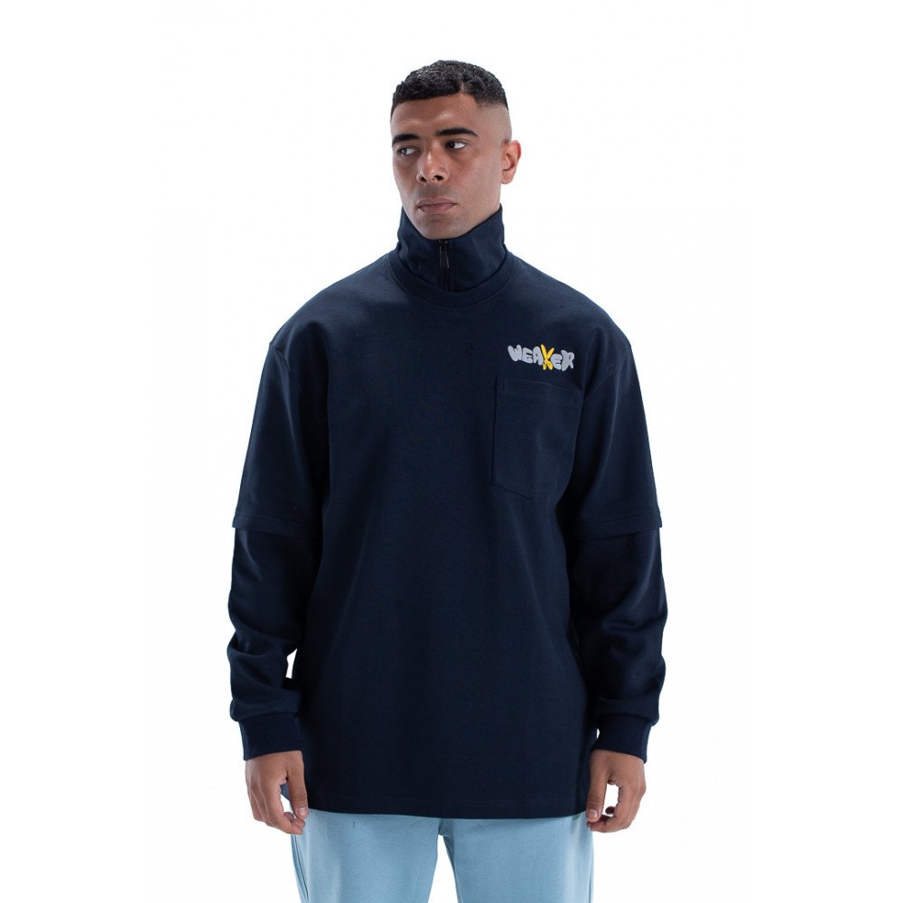 weaver sweatshirt oversize - navy blue