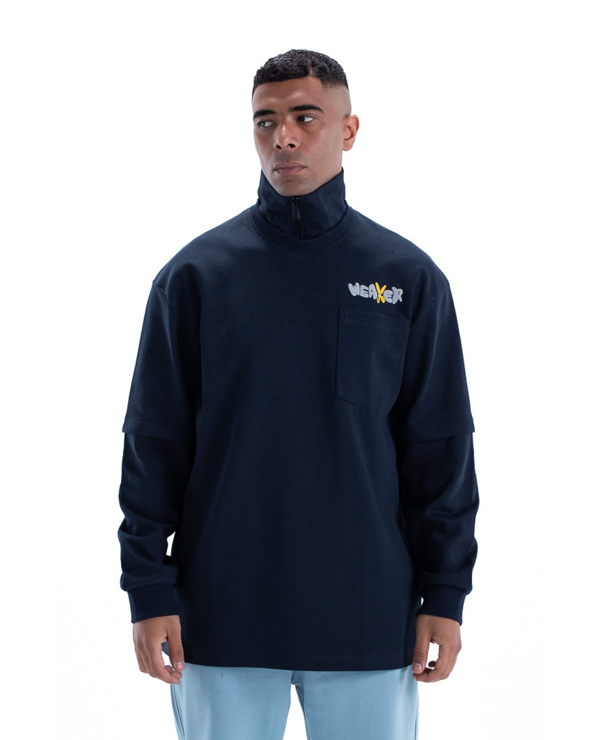 weaver sweatshirt oversize - navy blue