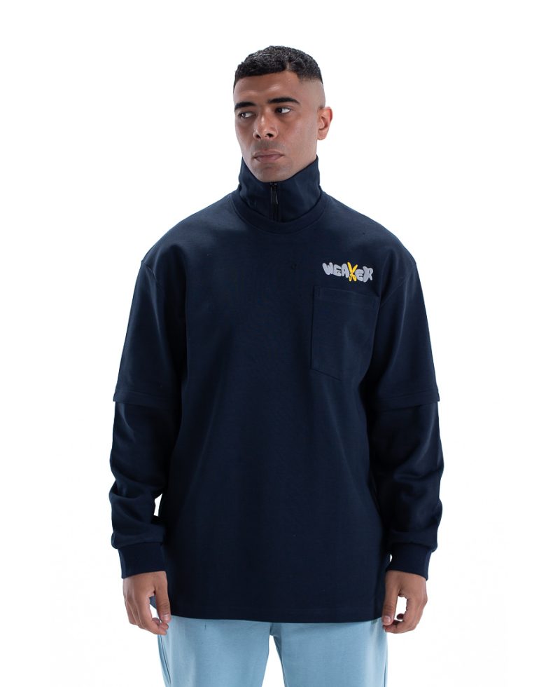 weaver sweatshirt oversize - navy blue