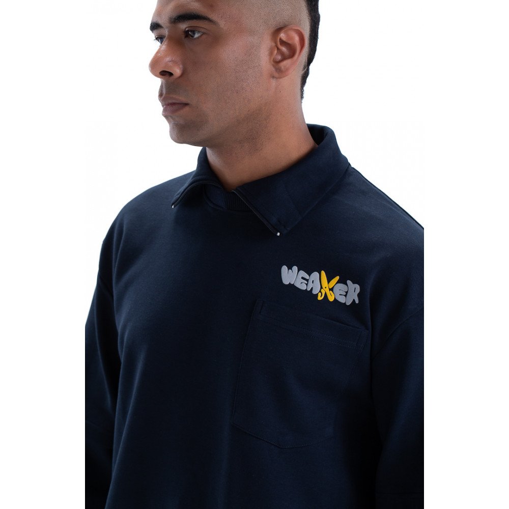 weaver sweatshirt oversize - navy blue