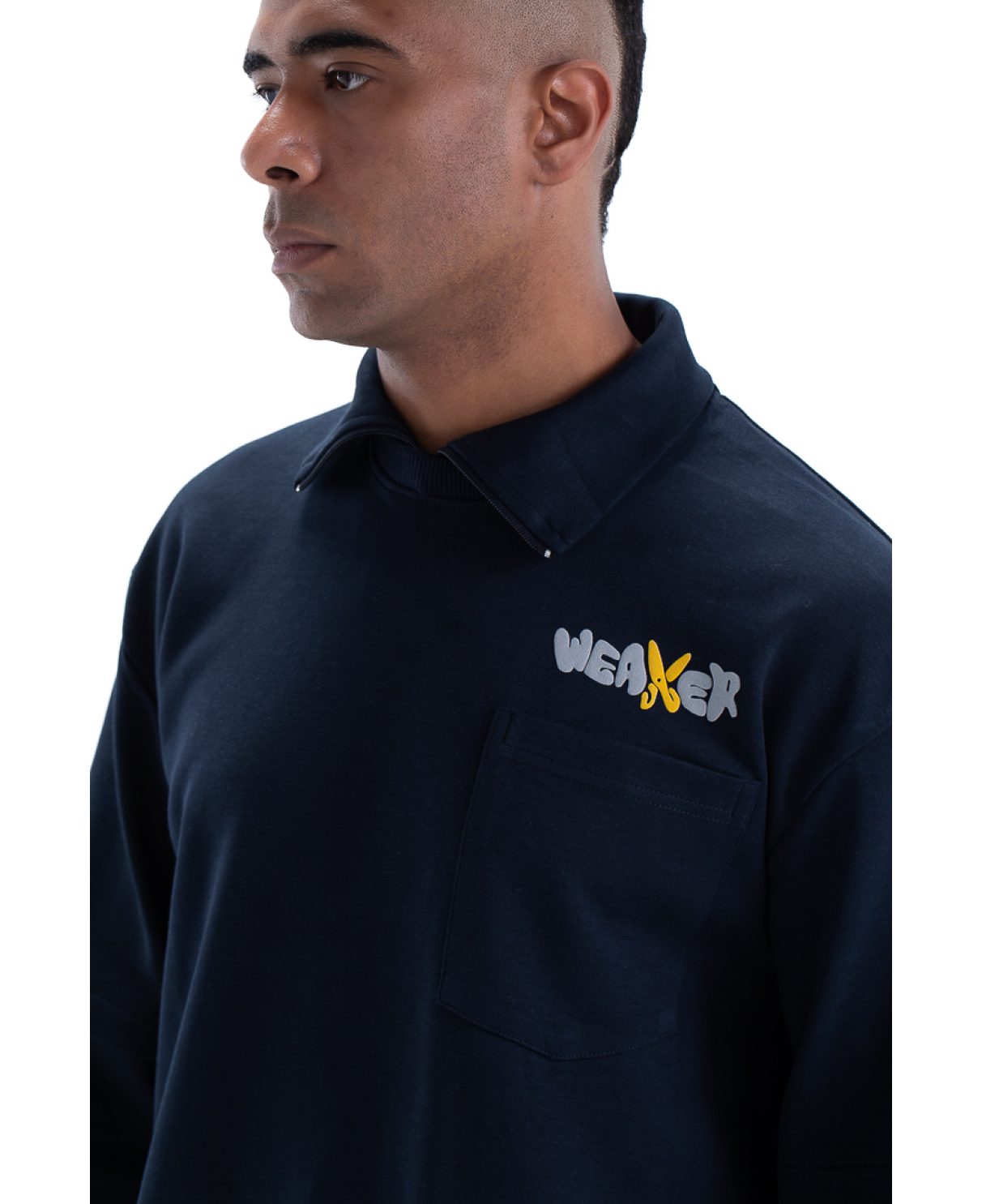 weaver sweatshirt oversize - navy blue