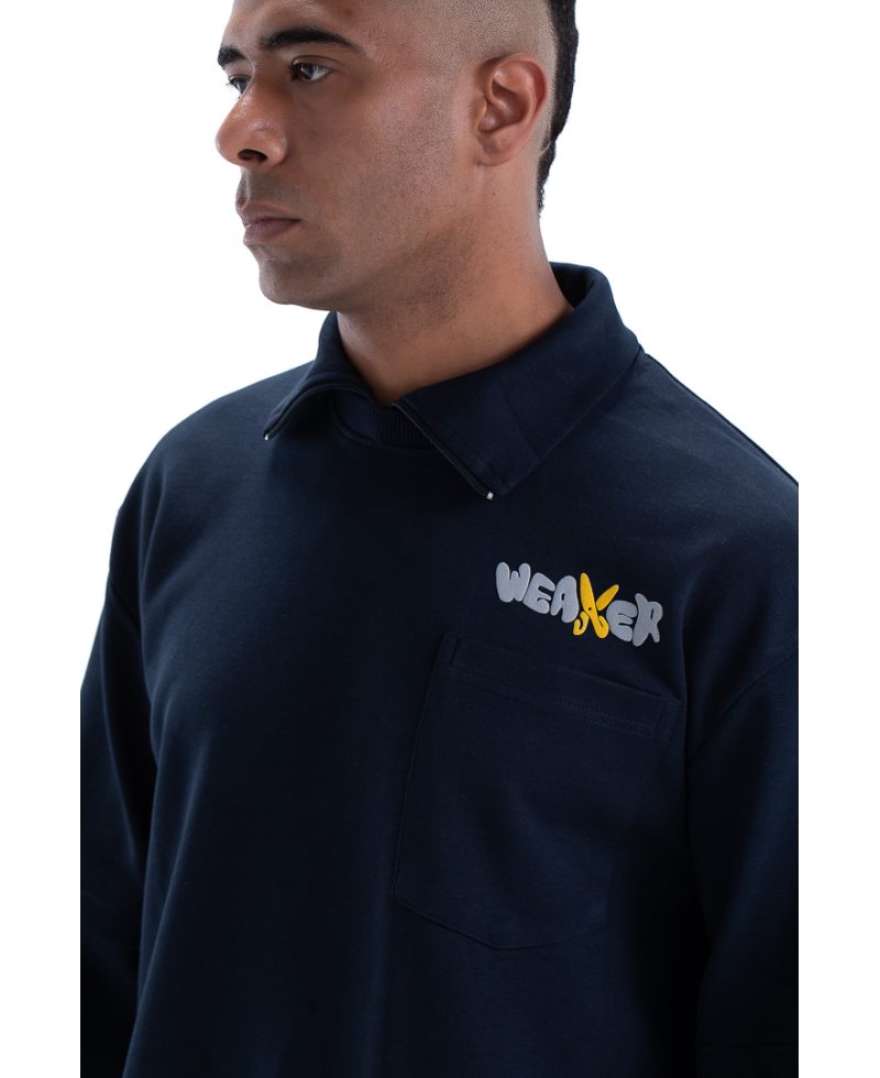 weaver sweatshirt oversize - navy blue