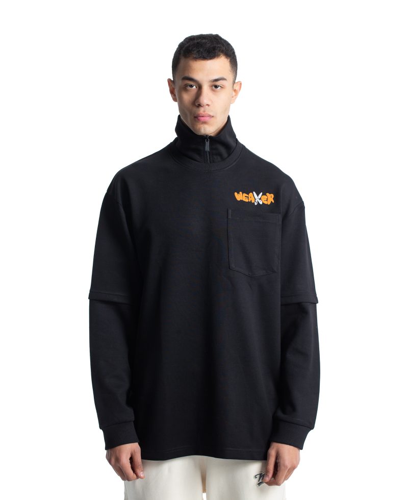 weaver sweatshirt oversize - Black
