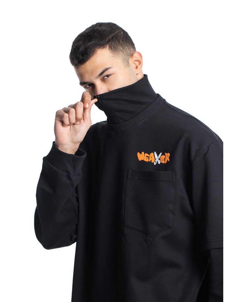 weaver sweatshirt oversize - Black