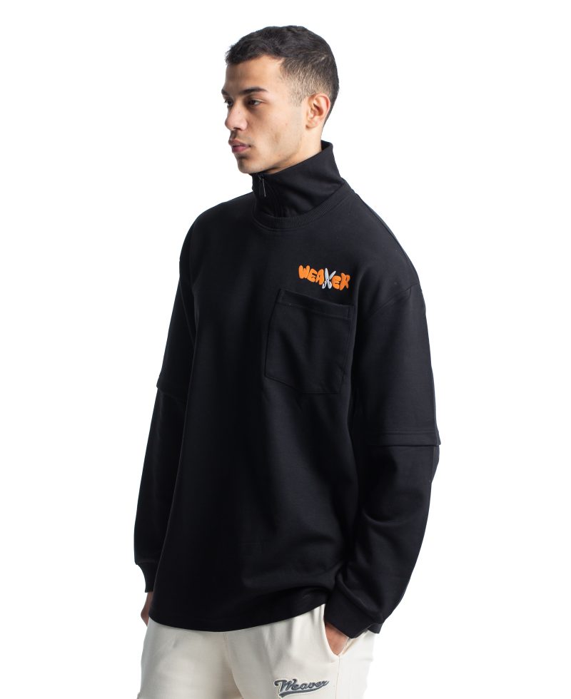 weaver sweatshirt oversize - Black