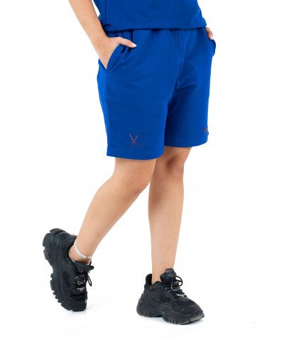 Plain Short with zigzag logo -Blue Plain Short with zigzag logo -Blue