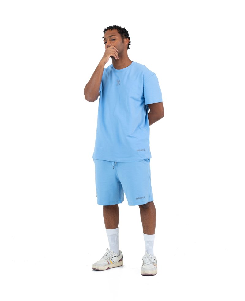 Plain Short with zigzag logo -Baby Blue