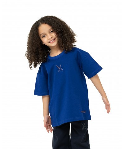 Kids Plain T-shirt zigzag logo - Blue