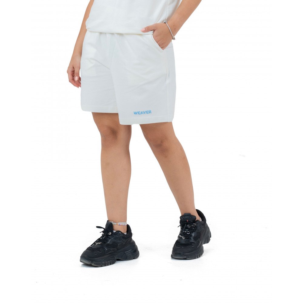 Plain Short with zigzag logo -White