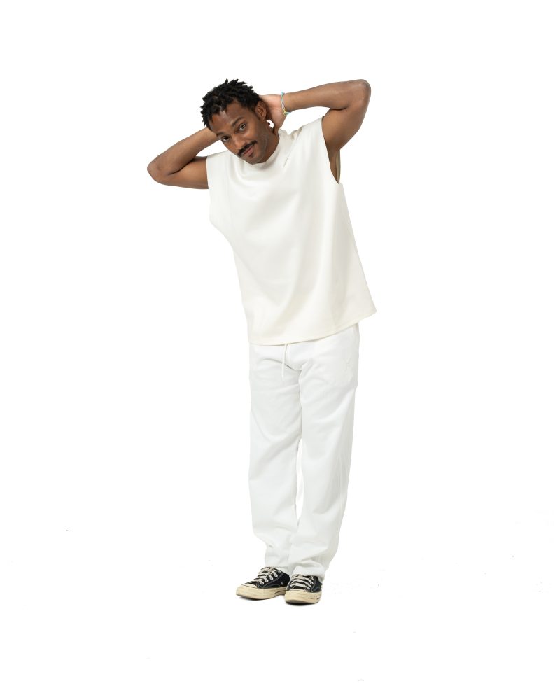 Pants zigzag logo - White