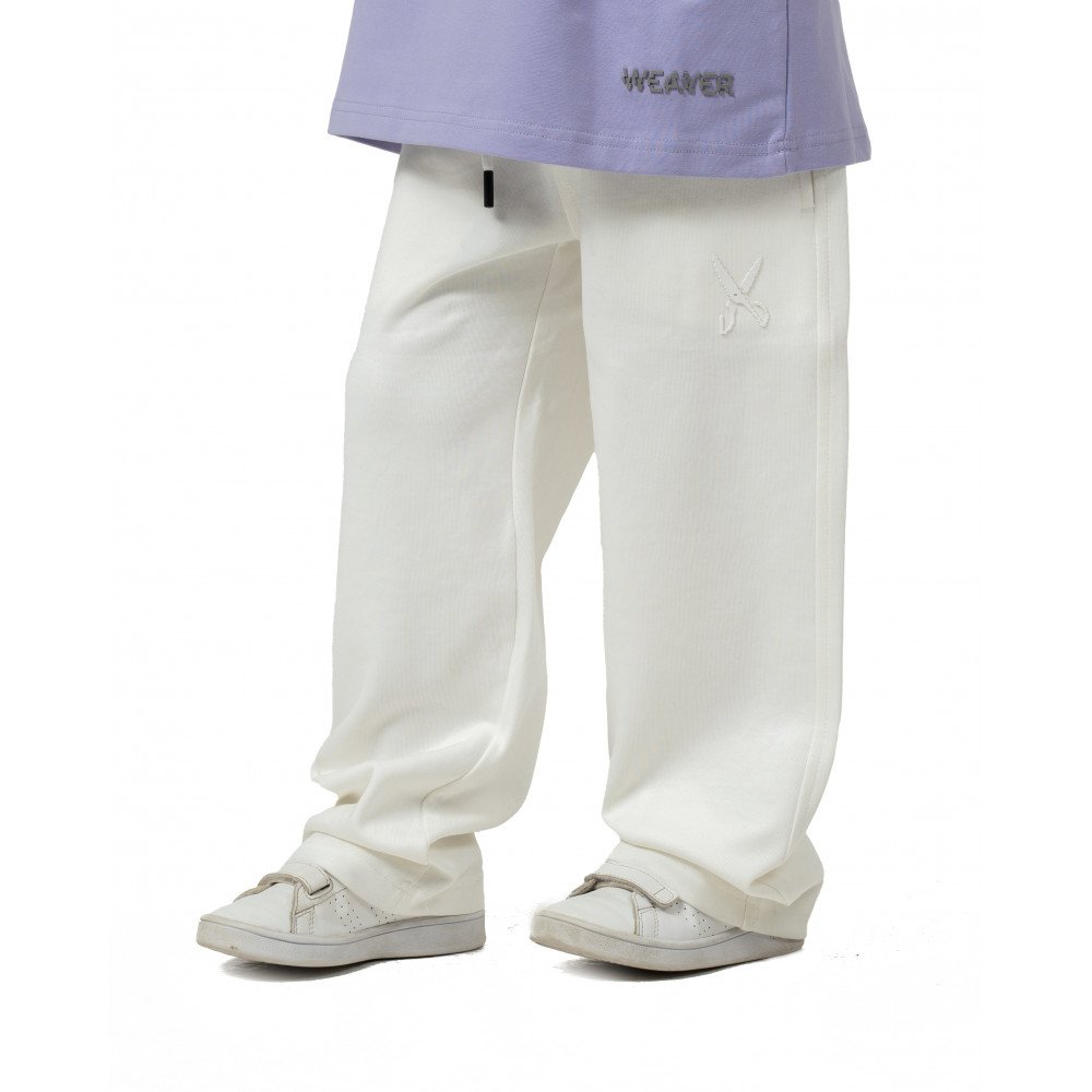 Kids Pants zigzag logo - White