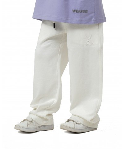 Kids Pants zigzag logo - White