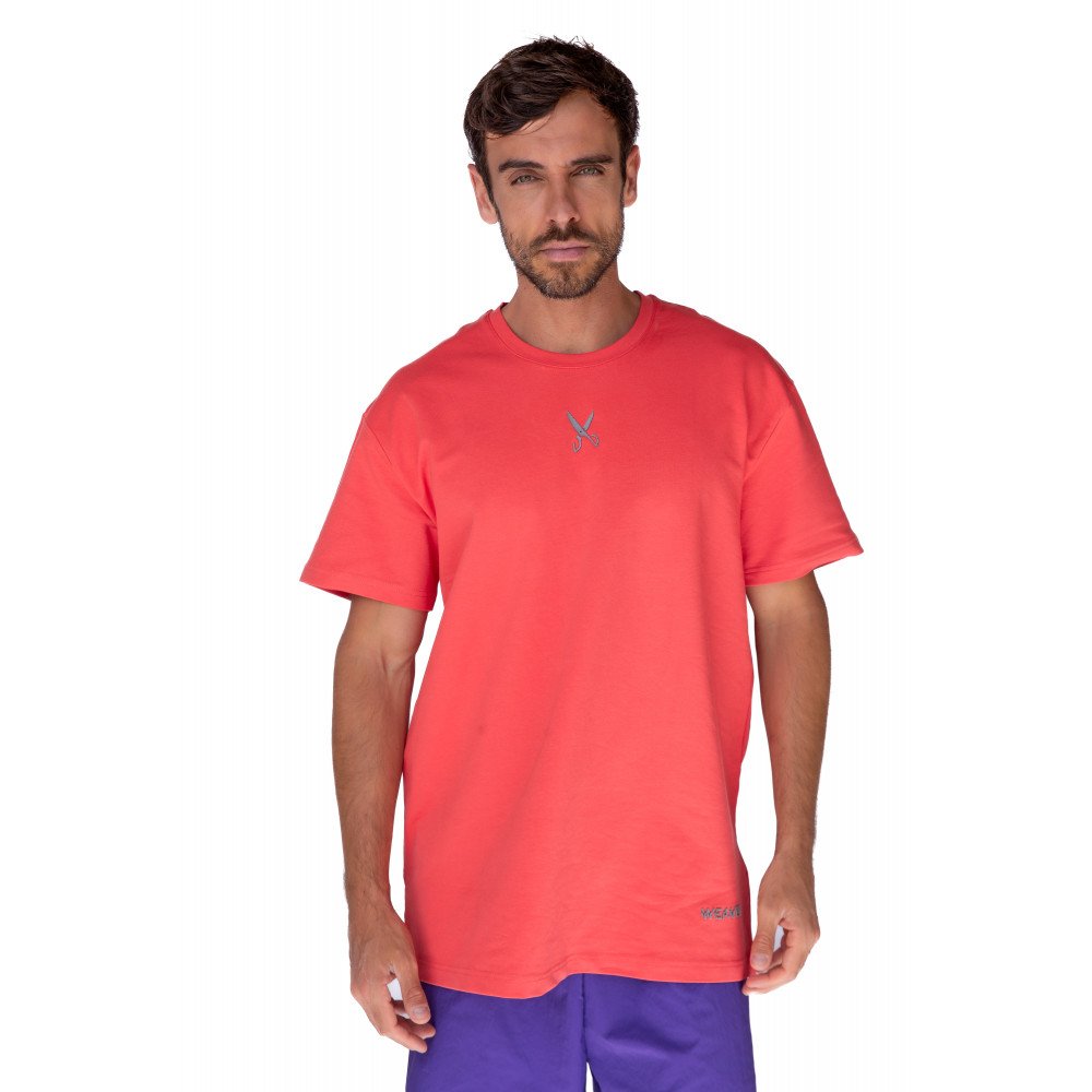 Plain T-shirt with zigzag logo - Coral