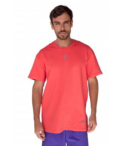 Plain T-shirt with zigzag logo - Coral