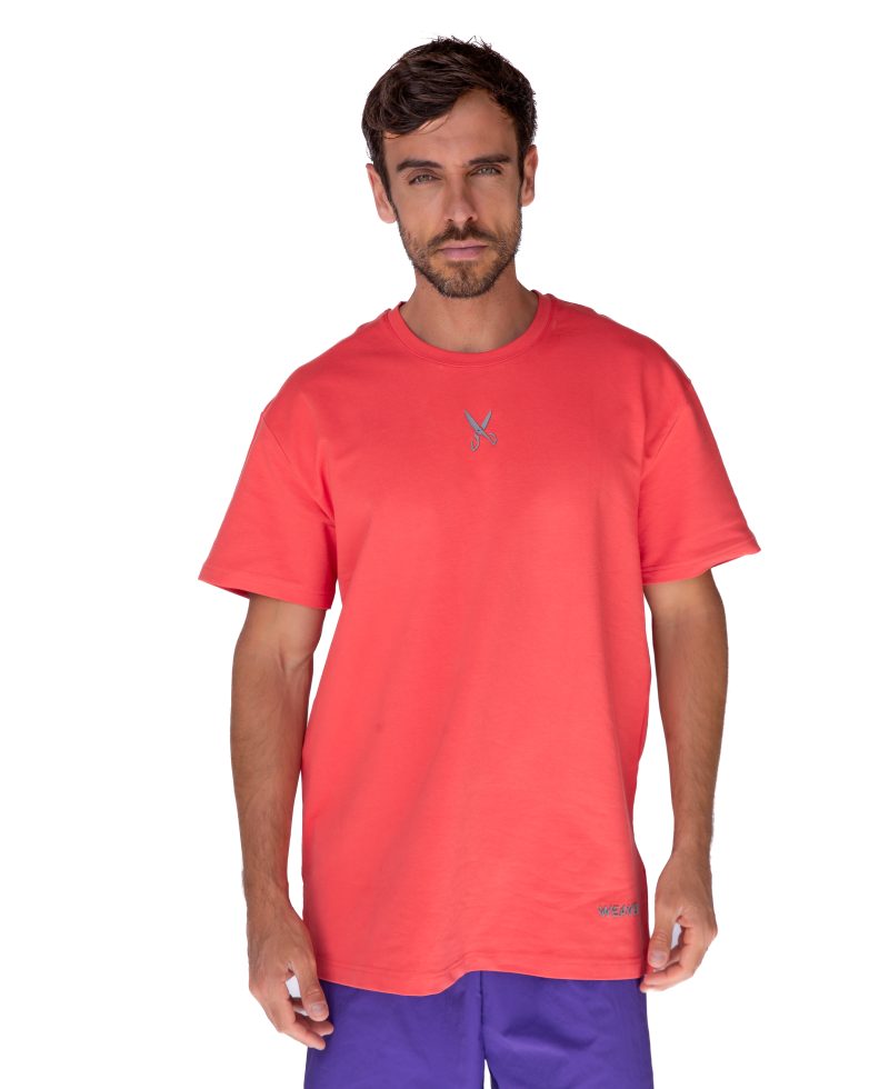 Plain T-shirt with zigzag logo - Coral Plain T-shirt with zigzag logo - Coral