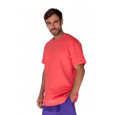 Plain T-shirt with zigzag logo - Coral