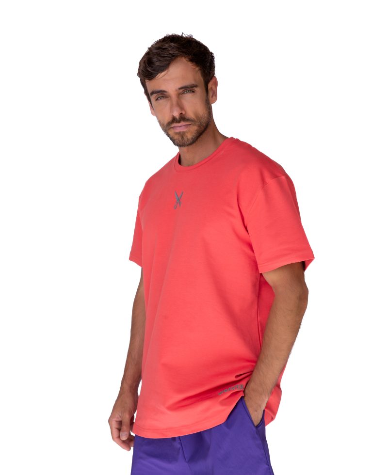 Plain T-shirt with zigzag logo - Coral Plain T-shirt with zigzag logo - Coral