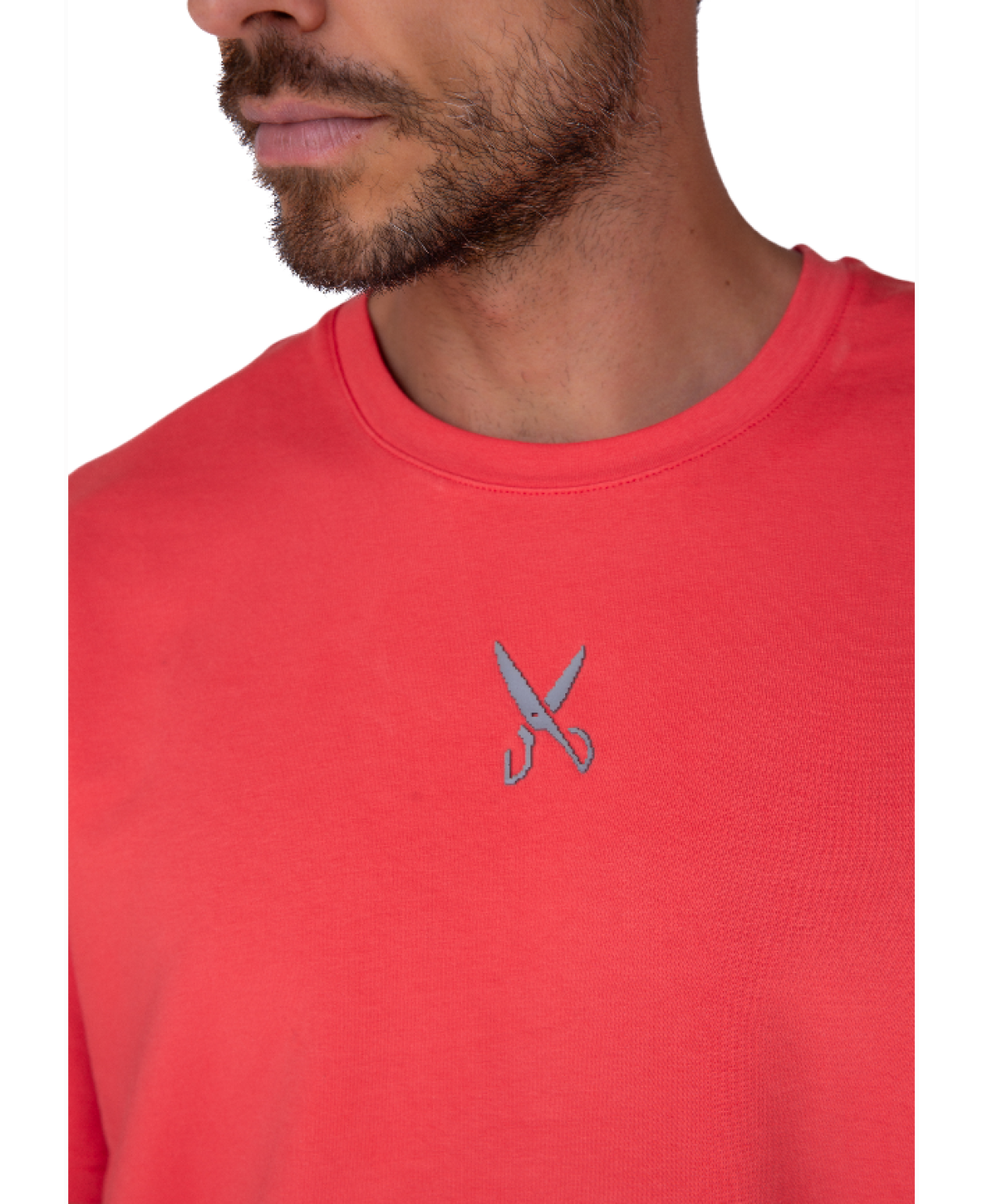 Plain T-shirt with zigzag logo - Coral