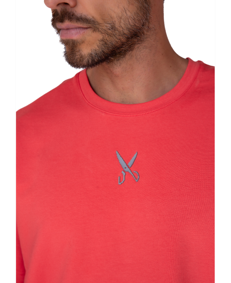 Plain T-shirt with zigzag logo - Coral Plain T-shirt with zigzag logo - Coral