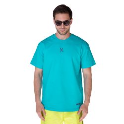 Plain T-shirt with zigzag logo - Turquoise