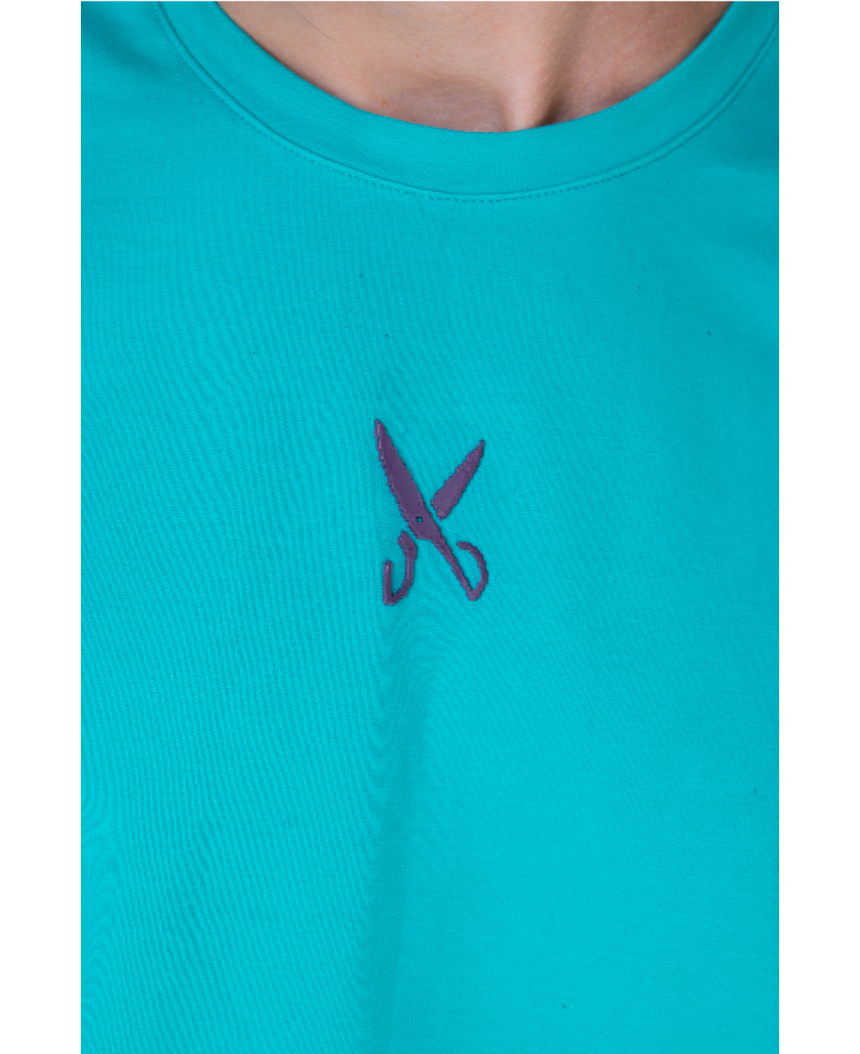 Plain T-shirt with zigzag logo - Turquoise