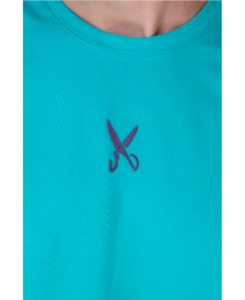 Plain T-shirt with zigzag logo - Turquoise Plain T-shirt with zigzag logo - Turquoise