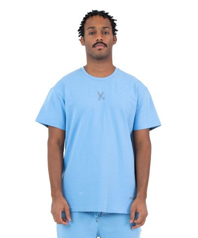 Plain T-shirt with zigzag logo - Baby Blue