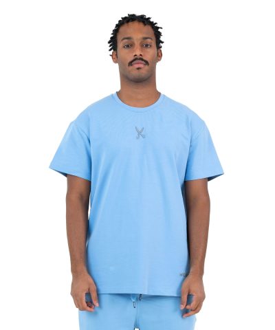 Plain T-shirt with zigzag logo - Baby Blue
