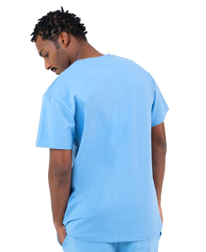 Plain T-shirt with zigzag logo - Baby Blue