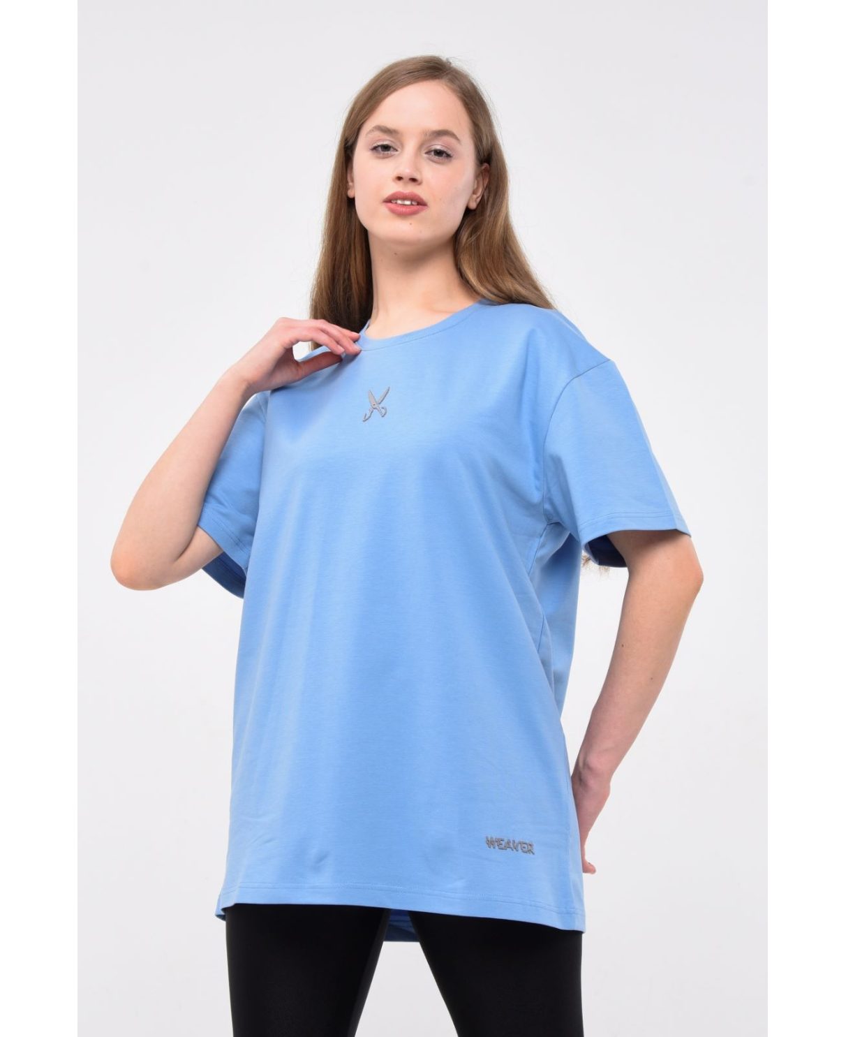 Plain T-shirt with zigzag logo - Baby Blue