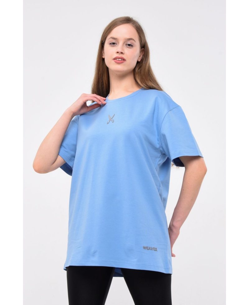 Plain T-shirt with zigzag logo - Baby Blue