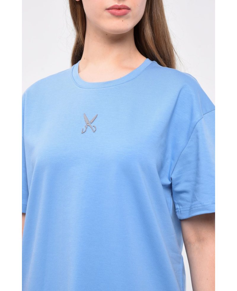 Plain T-shirt with zigzag logo - Baby Blue