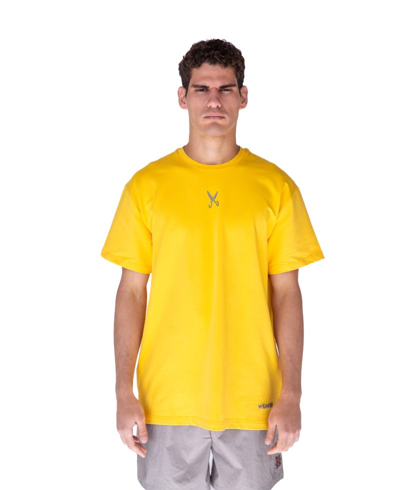 Plain T-shirt with zigzag logo - Yellow
