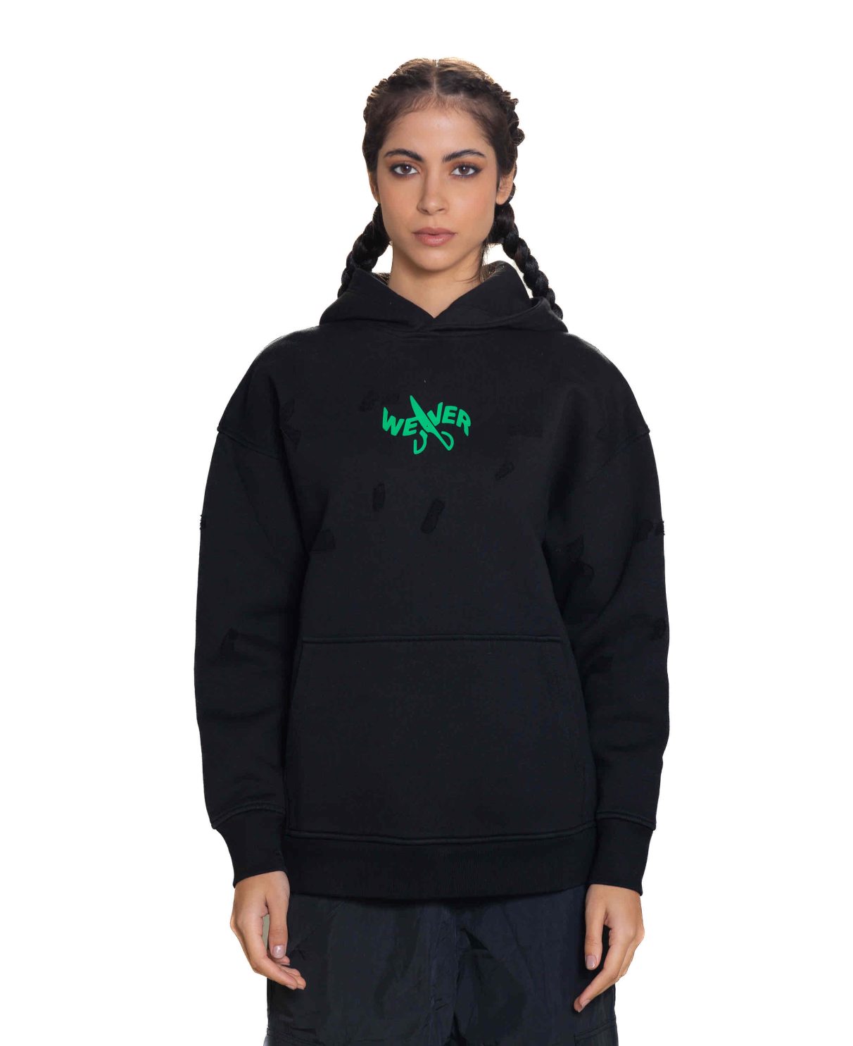 Slotted hoodie - Black 07