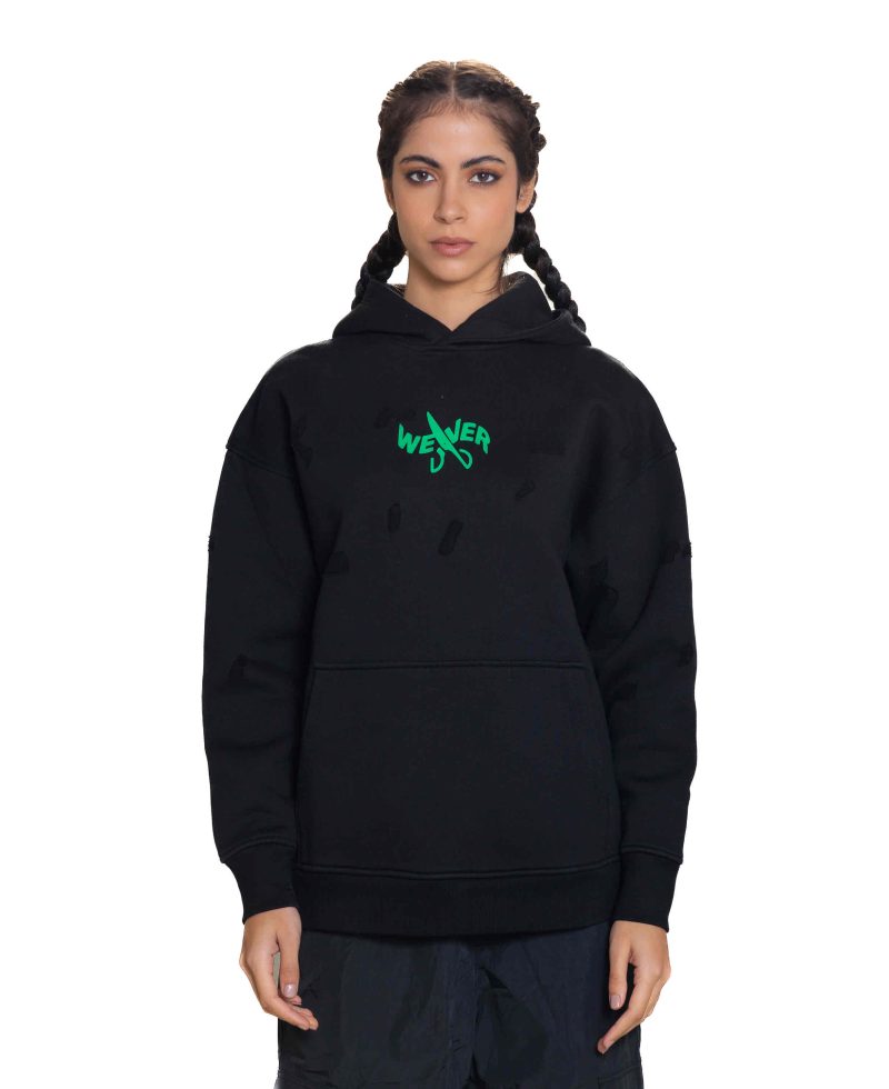 Slotted hoodie - Black 07