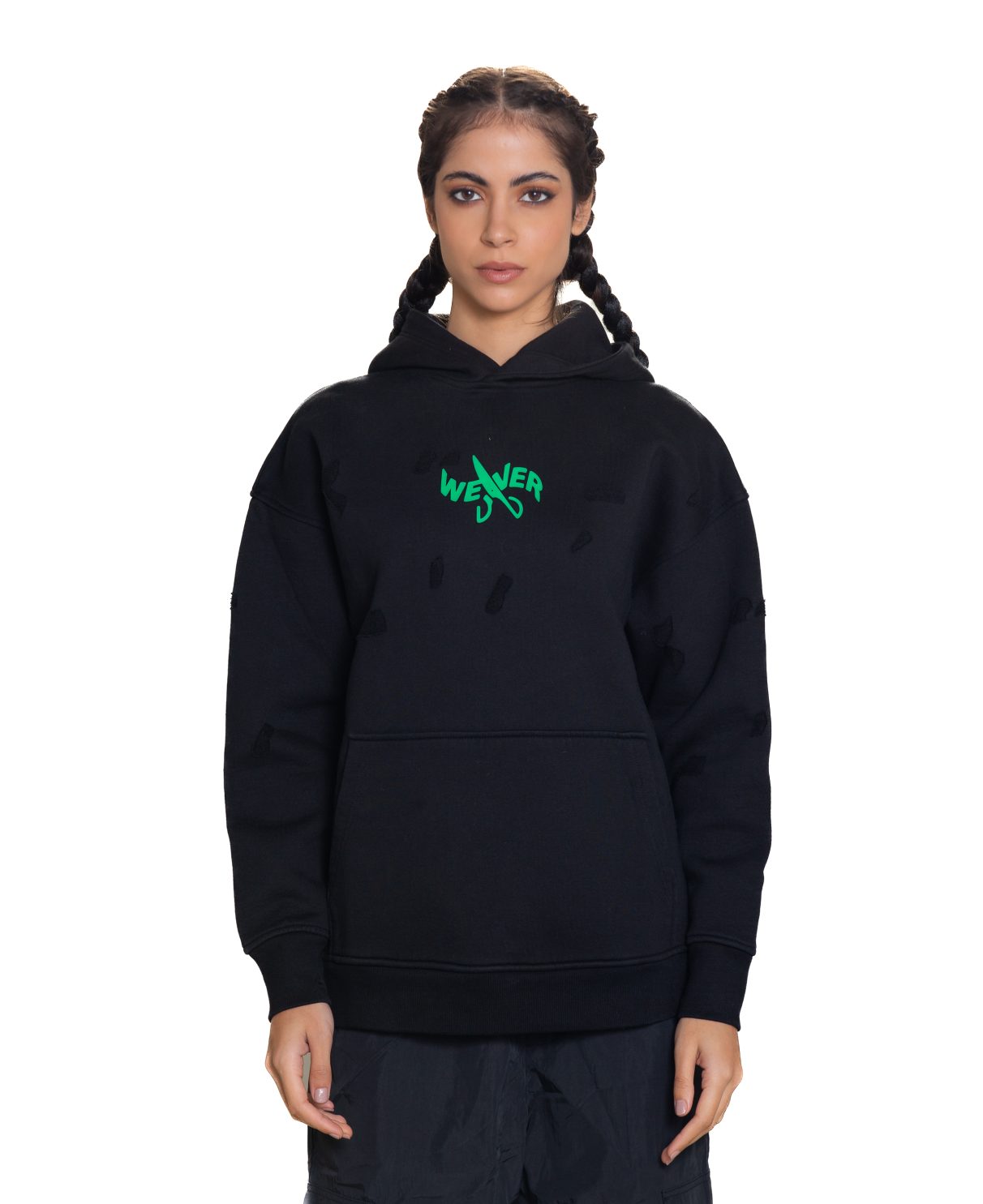 Slotted hoodie - Black 07