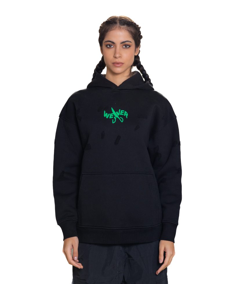 Slotted hoodie - Black 07