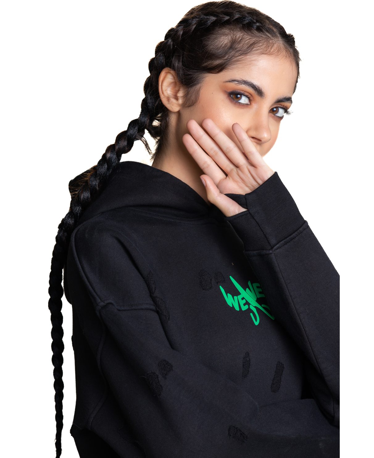 Slotted hoodie - Black 07
