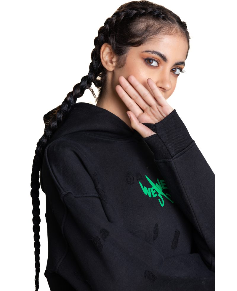Slotted hoodie - Black 07