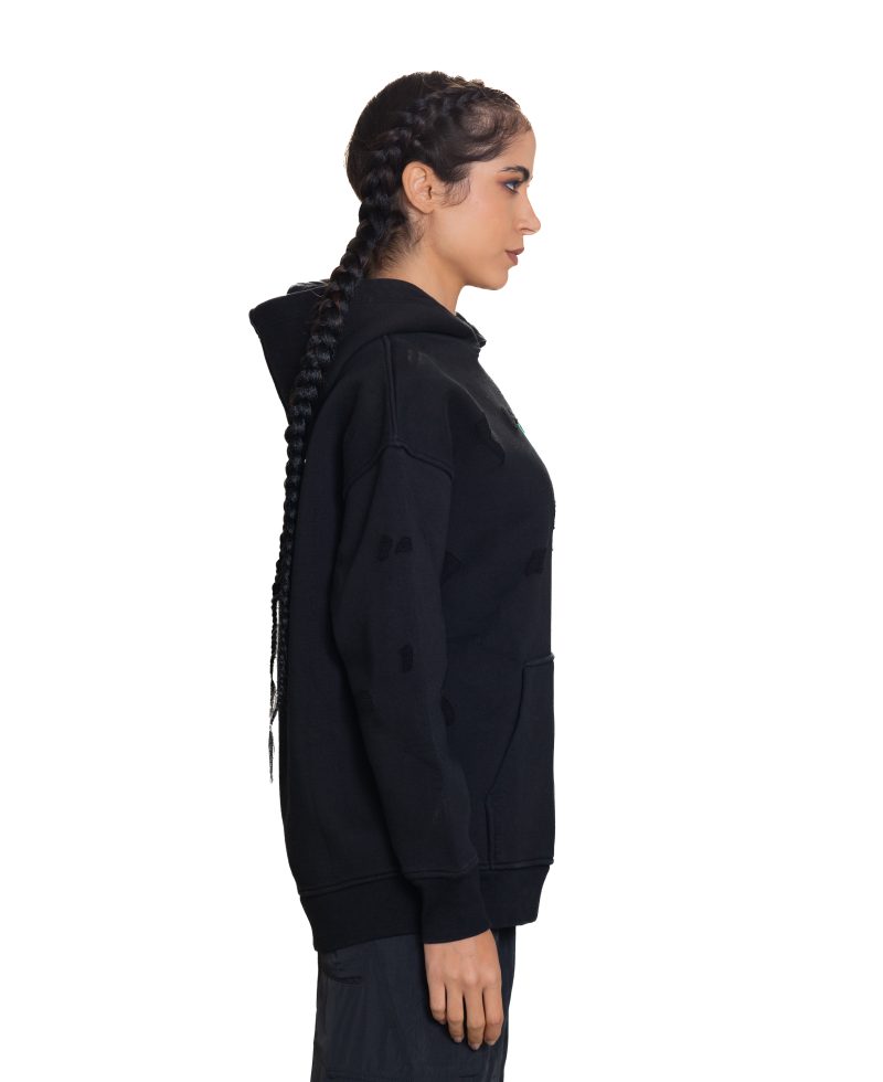 Slotted hoodie - Black 07