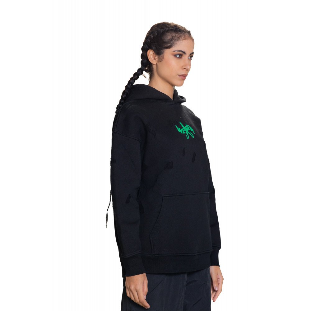 Slotted hoodie - Black 07