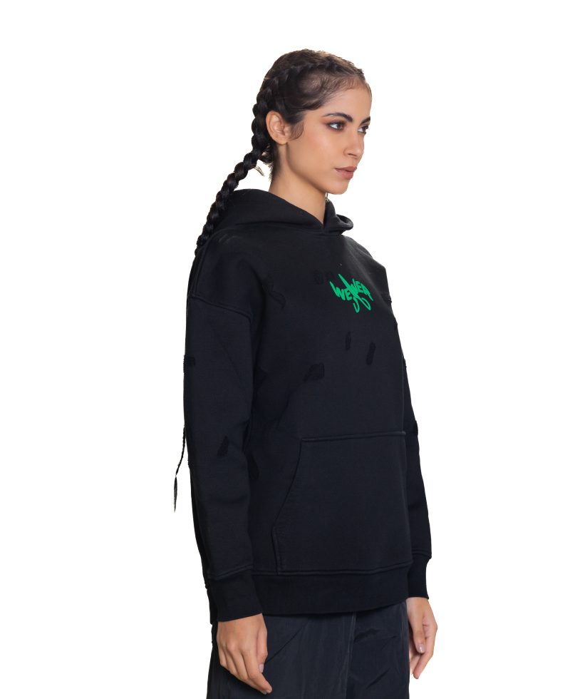 Slotted hoodie - Black 07