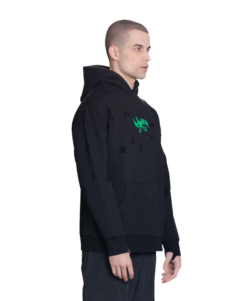 Slotted hoodie - Black 07