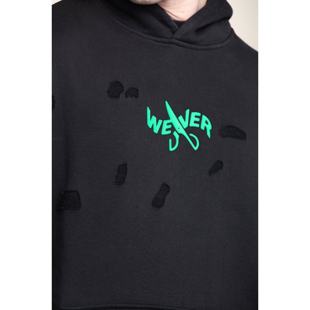 Slotted hoodie - Black 07