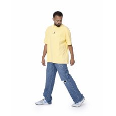 Plain Washed Oversize T-shirt - Yellow