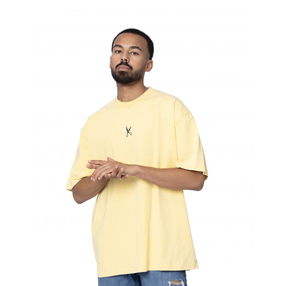 Plain Washed Oversize T-shirt - Yellow