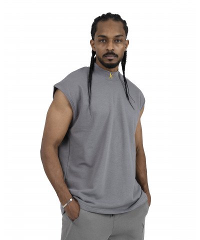 Plain Short Sleeve with Turtleneck - Grey Plain Short Sleeve with Turtleneck - Grey