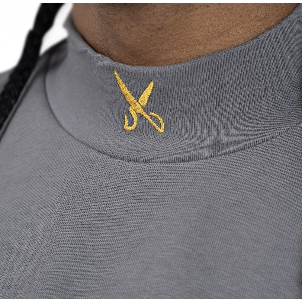 Plain Short Sleeve with Turtleneck - Grey