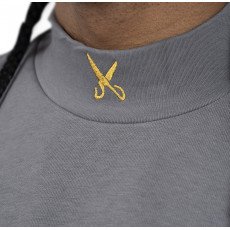 Plain Short Sleeve with Turtleneck - Grey